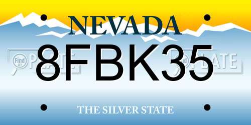 8FBK35 Nevada License Plate