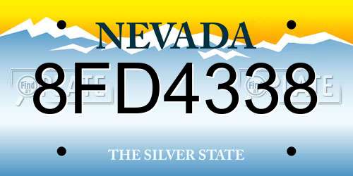 8FD4338 Nevada License Plate