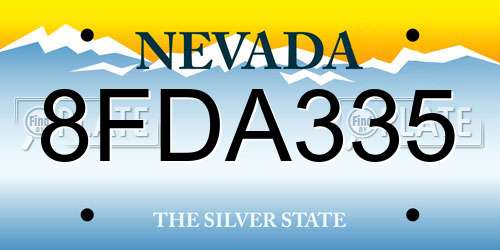 8FDA335 Nevada License Plate