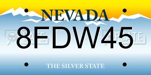 8FDW45 Nevada License Plate