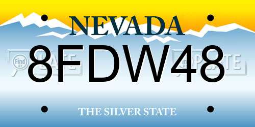 8FDW48 Nevada License Plate