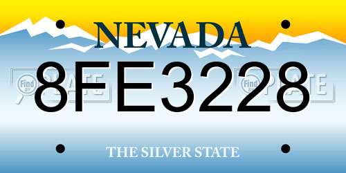8FE3228 Nevada License Plate