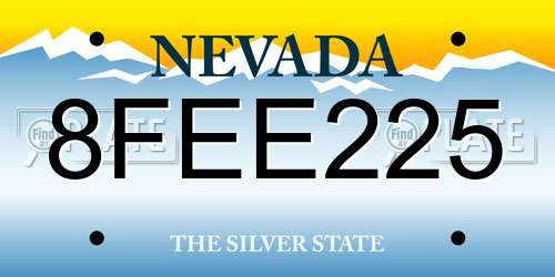 8FEE225 Nevada License Plate