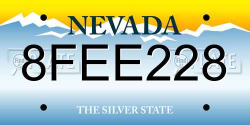 8FEE228 Nevada License Plate