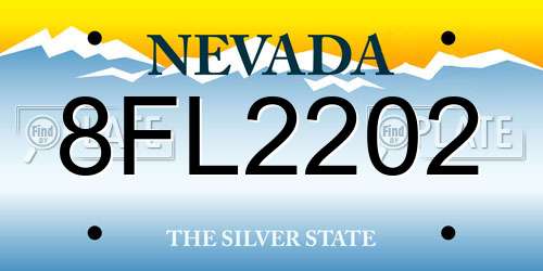 8FL2202 Nevada License Plate