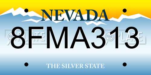 8FMA313 Nevada License Plate