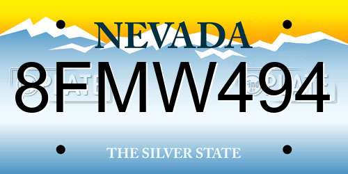 8FMW494 Nevada License Plate