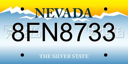 8FN8733 Nevada License Plate