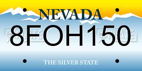8FOH150 Nevada License Plate