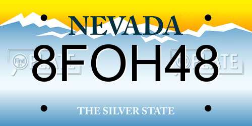 8FOH48 Nevada License Plate