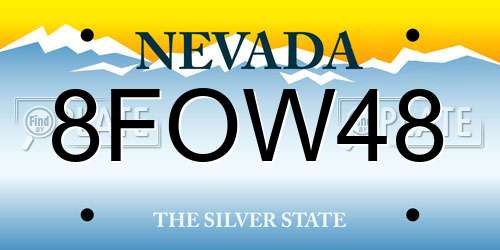 8FOW48 Nevada License Plate