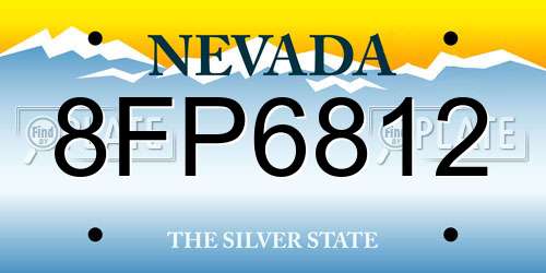 8FP6812 Nevada License Plate
