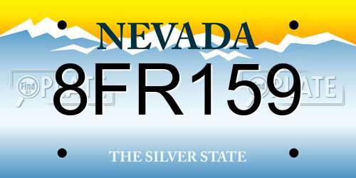 8FR159 Nevada License Plate