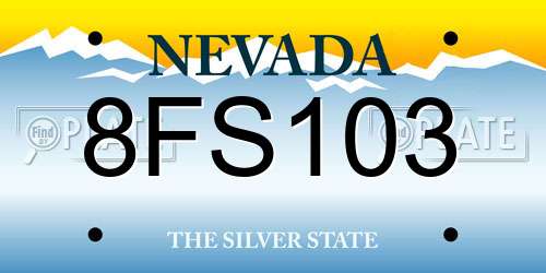 8FS103 Nevada License Plate