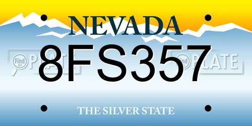 8FS357 Nevada License Plate