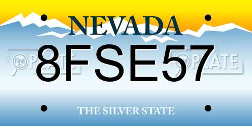 8FSE57 Nevada License Plate