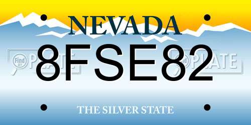 8FSE82 Nevada License Plate