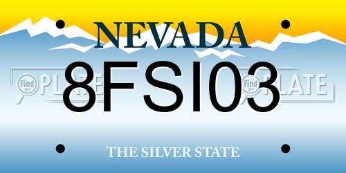8FSI03 Nevada License Plate