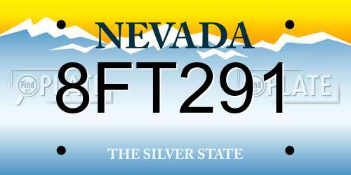 8FT291 Nevada License Plate