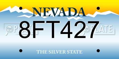 8FT427 Nevada License Plate