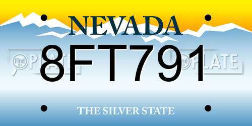 8FT791 Nevada License Plate