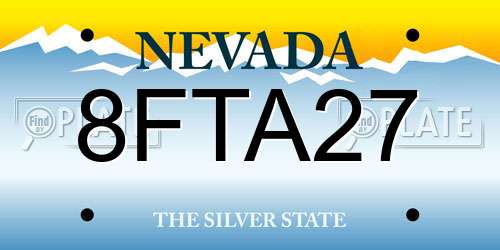 8FTA27 Nevada License Plate