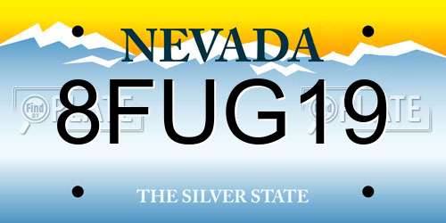 8FUG19 Nevada License Plate