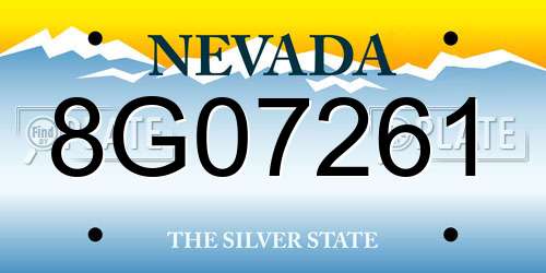 8G07261 Nevada License Plate