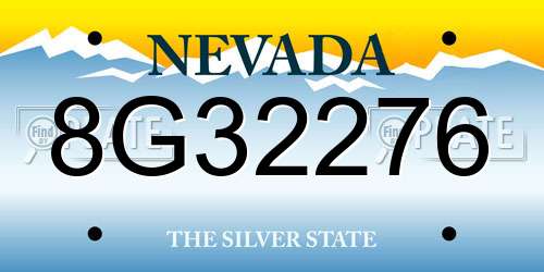 8G32276 Nevada License Plate