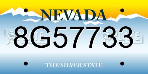 8G57733 Nevada License Plate