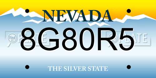 8G80R5 Nevada License Plate