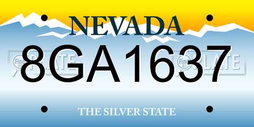 8GA1637 Nevada License Plate