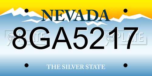 8GA5217 Nevada License Plate
