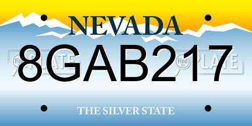8GAB217 Nevada License Plate