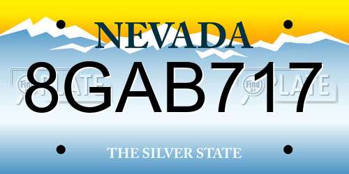 8GAB717 Nevada License Plate