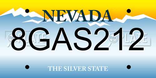 8GAS212 Nevada License Plate