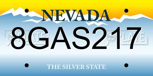8GAS217 Nevada License Plate
