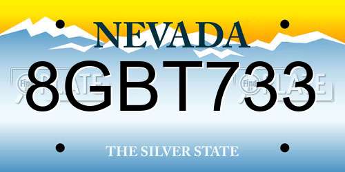 8GBT733 Nevada License Plate