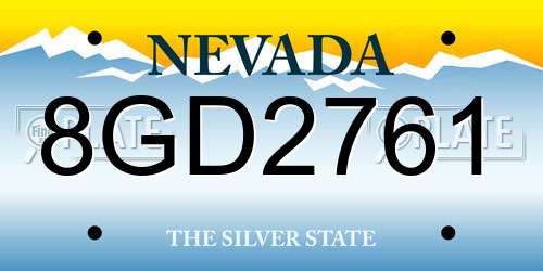 8GD2761 Nevada License Plate