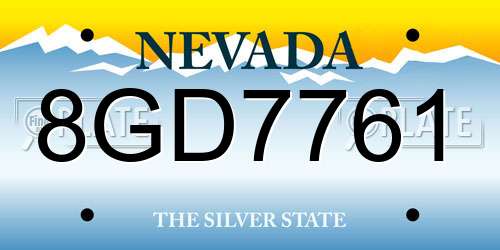 8GD7761 Nevada License Plate