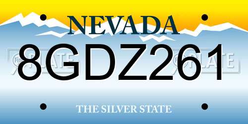 8GDZ261 Nevada License Plate