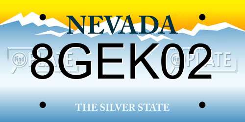 8GEK02 Nevada License Plate