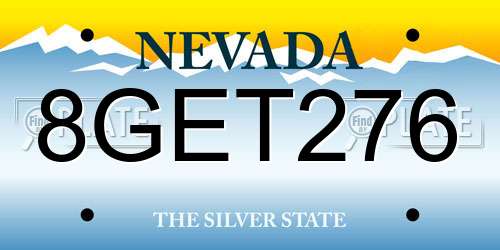 8GET276 Nevada License Plate
