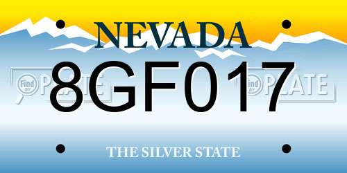 8GF017 Nevada License Plate