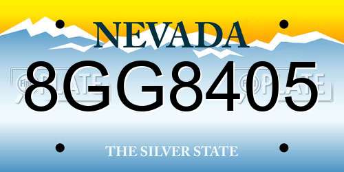 8GG8405 Nevada License Plate