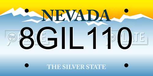 8GIL110 Nevada License Plate
