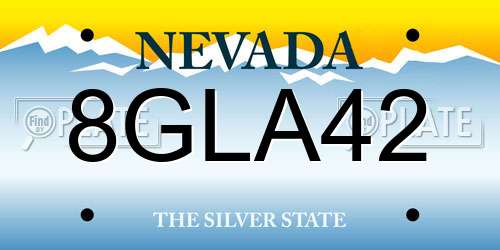 8GLA42 Nevada License Plate