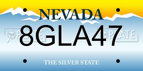 8GLA47 Nevada License Plate