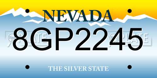 8GP2245 Nevada License Plate
