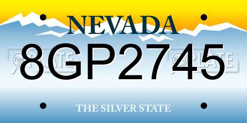 8GP2745 Nevada License Plate